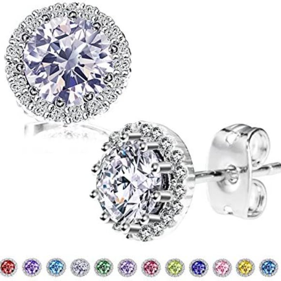 New  Emerald/May  Birthstone Stud Earrings Set, Copper Plated Cubic Zirc… - Picture 16 of 16